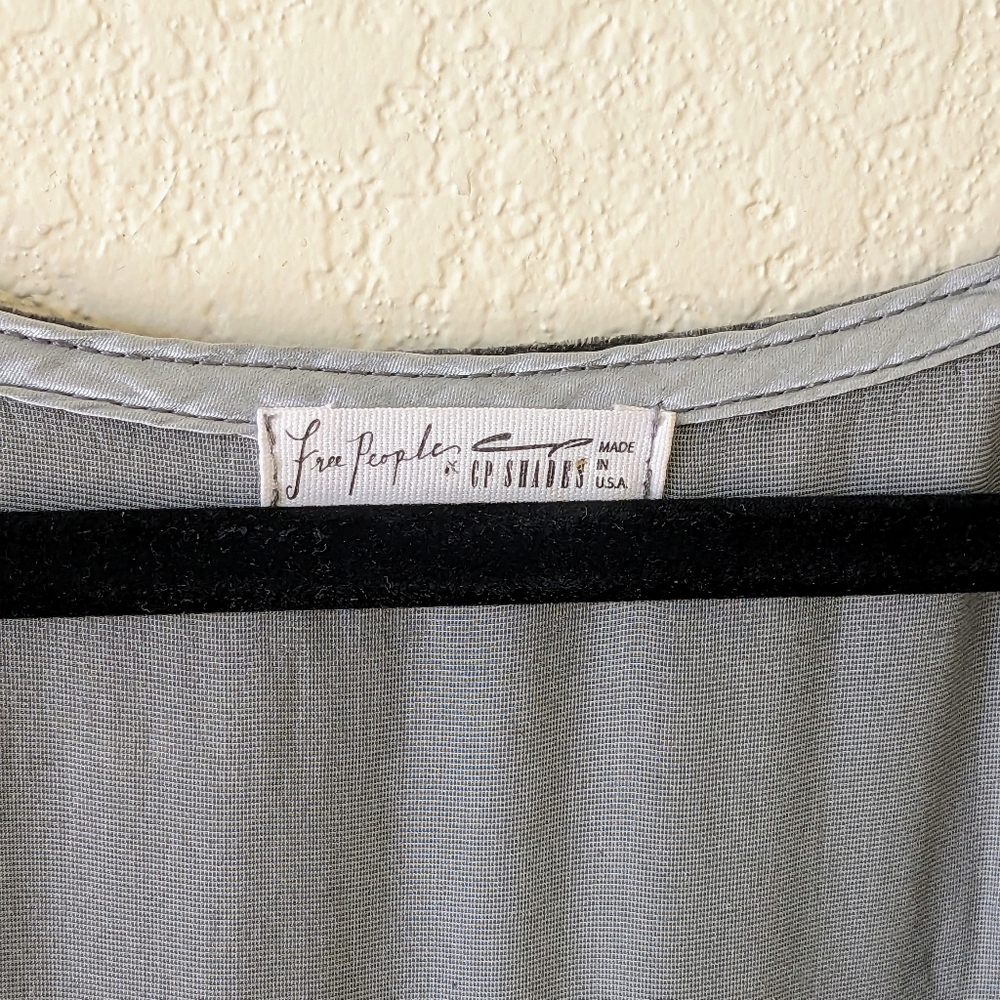 SOLD CP Shades x Free People Tunic Deep V-Neck T-Shirt Dress in Slate Gray - Picture 7 of 13